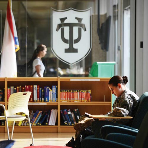 Student studying